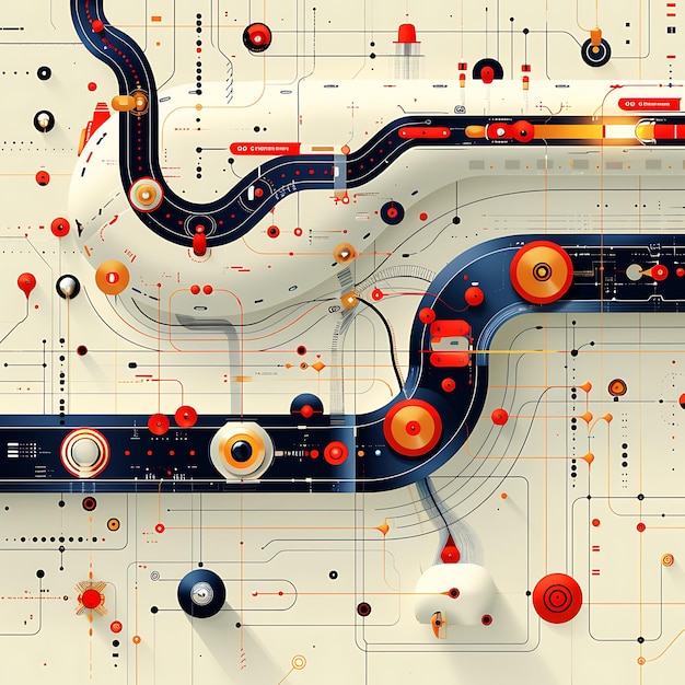 Photo futuristic technology landscape