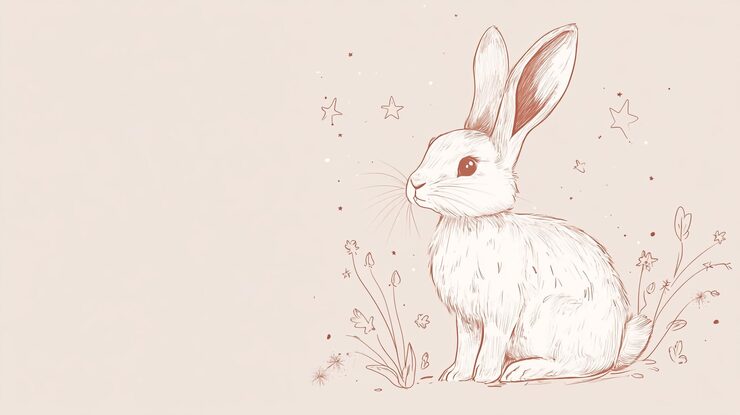Photo a gentle bunny sketch