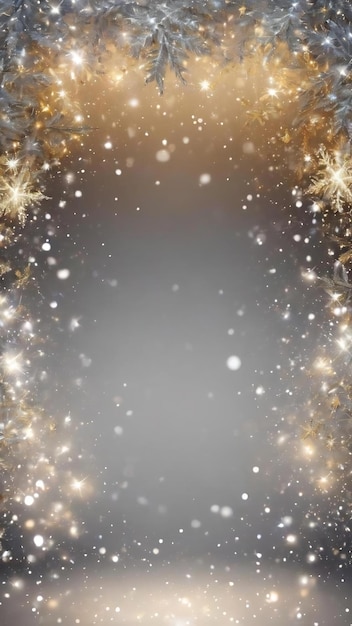 Photo glittery lights silver abstract christmas background