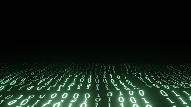 Photo glowing wave with motion number abstract digital background concept connection big data technology matrix background binary code futuristic technology backdrop hacked concept 3d rendering