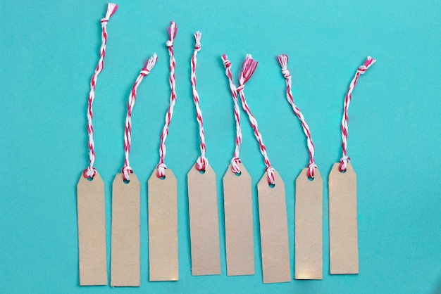 Photo gray tag on a blue background