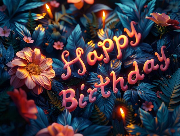 Photo happy birthday typography vector