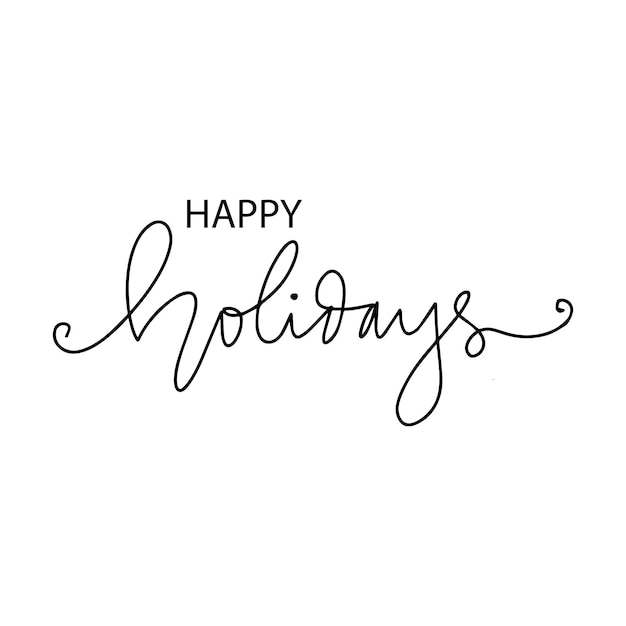 Photo happy holidays lettering handwritten text vector illustration