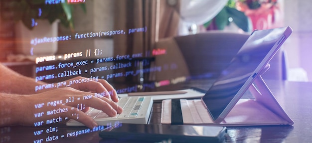 Photo hatbot artificial coding coding background digital software