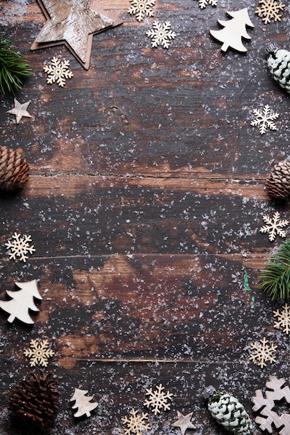 Photo high angle view of christmas tree during winter