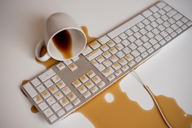 Photo high angle view of coffee cup on table
