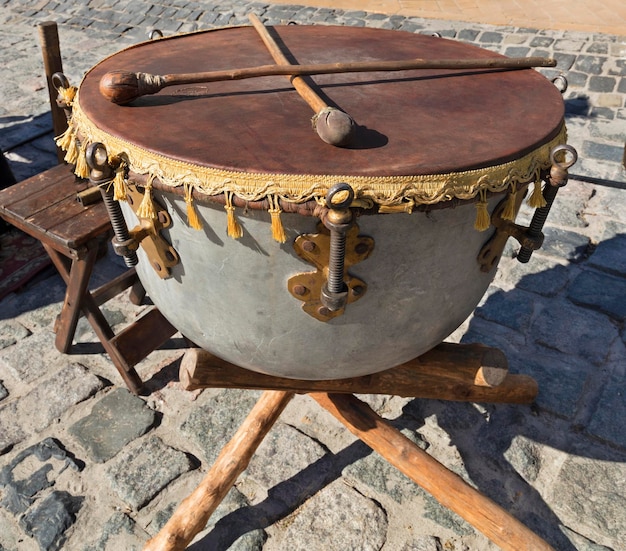 Photo high angle view of drum