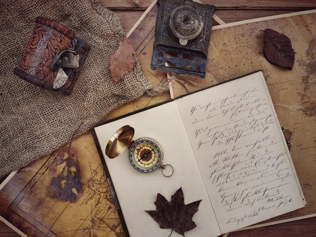 Photo high angle view of open book on table