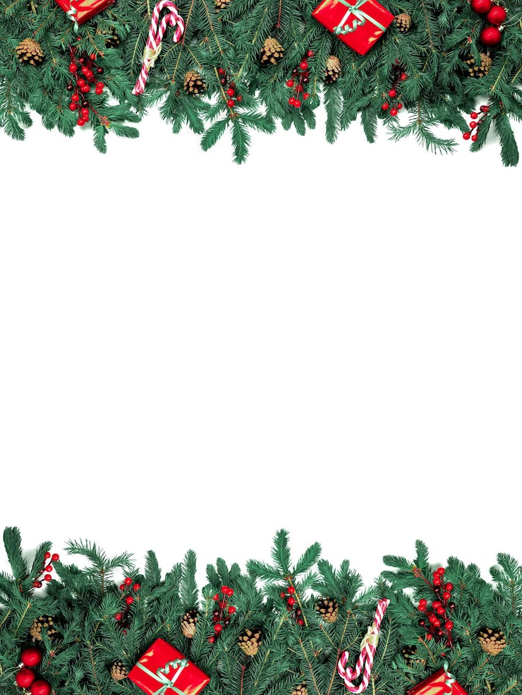 Photo holiday christmas frame blank business card with christmas tree branches new year celebration concept banner minimalist mockup invitation to an event or party advertising information