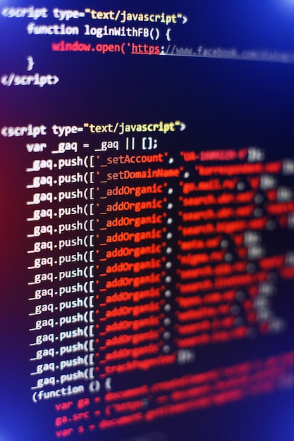 Photo html web design code for developers and designers