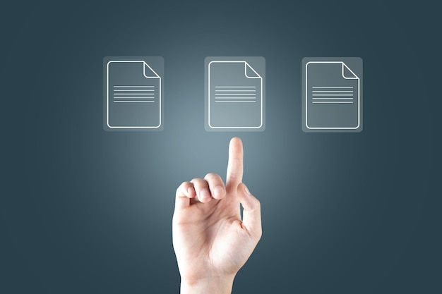 Photo illustrated file on a virtual screen