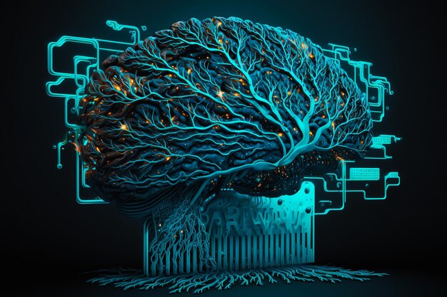 Photo image of human brain generative ai