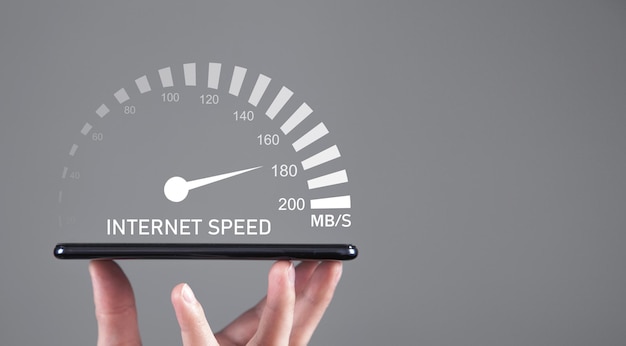 Photo internet speedometer speed technology network