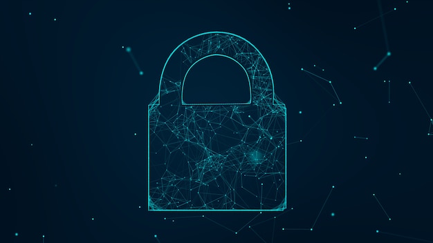 Photo internet technology network cyber security concept of protect computer virus attack 