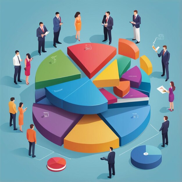 Photo isometric analytics illustration
