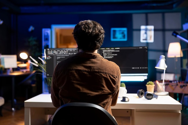 Photo it specialist developing software in javascript programming language