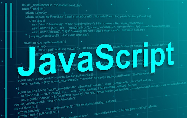 Photo javascript programming code abstract technology background