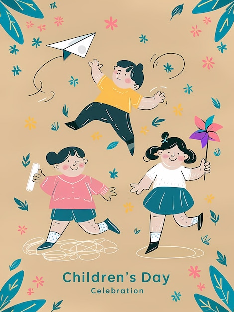 Photo joyful childrens day celebration digital art