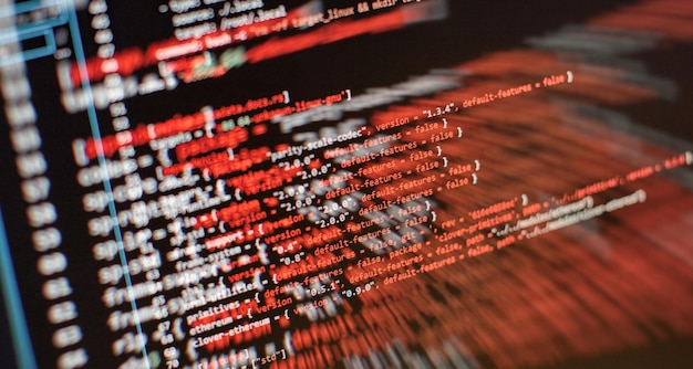 Photo laptop display closeup photo information technology website coding standards for web design programmer developer screen