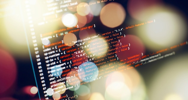 Photo laptop display closeup photo information technology website coding standards for web design programmer developer screen