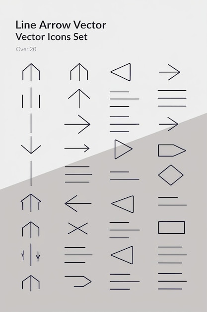 Photo line arrow vector icon set in thin line style