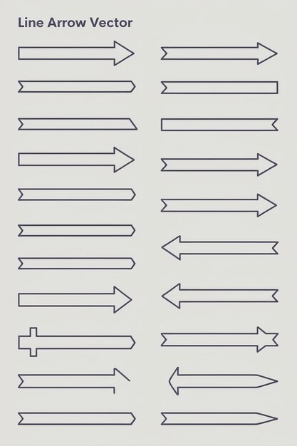 Photo line arrow vector icon set in thin line style