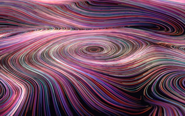 Photo magic vortex lines fantasy wave pattern 3d rendering
