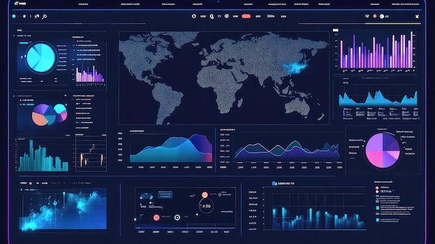 Photo a map of the world showing the chart