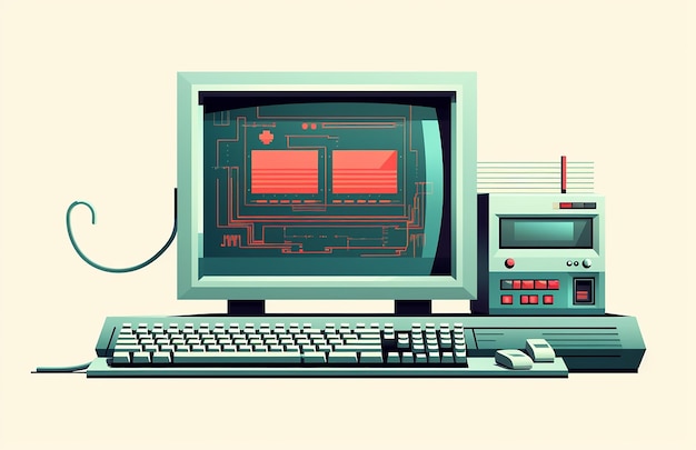 Photo minimalist computer illustration