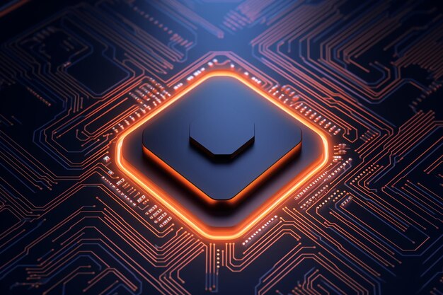 Photo modern cpu background with gradient style