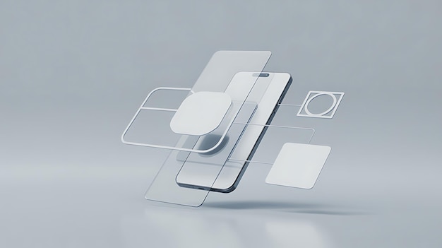 Photo modern mobile app interface presentation