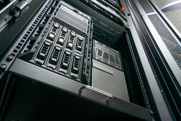 Photo modern server rack in data center