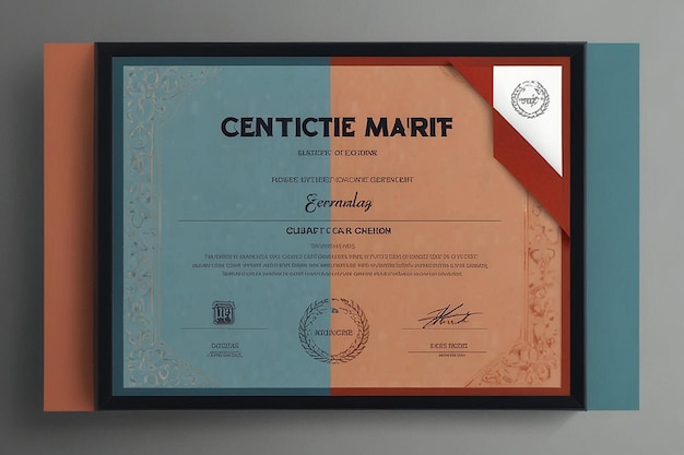 Photo modern and simple certificate design template