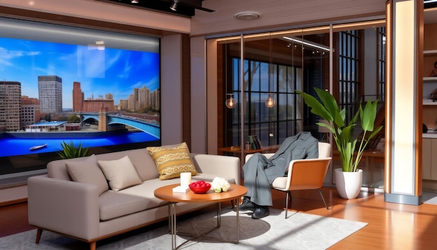modern tv studio set