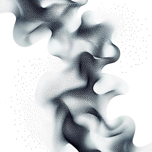 Photo monochrome dotted wave pattern with dynamic flow