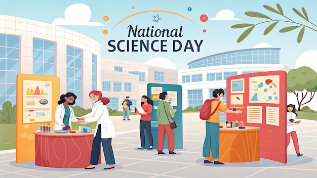 Photo national science day poster creative design science day