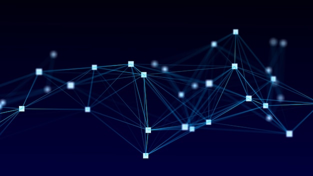 Photo network connection structure digital background with dots and lines big data visualization 3d rendering