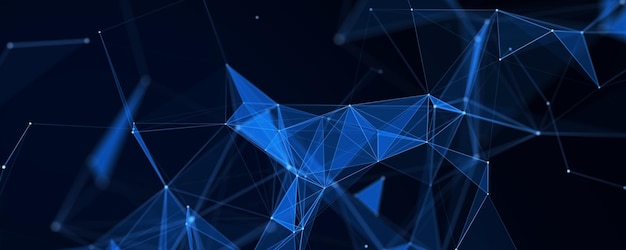 Photo network connection structure digital background with dots and lines big data visualization 3d rendering