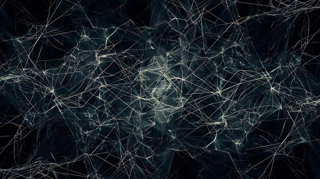 Photo a network of lines on a dark background creating a pattern that could be interpreted as a