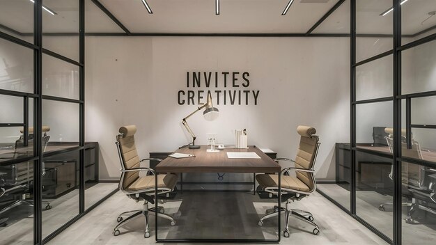 Photo office room with a empty wall