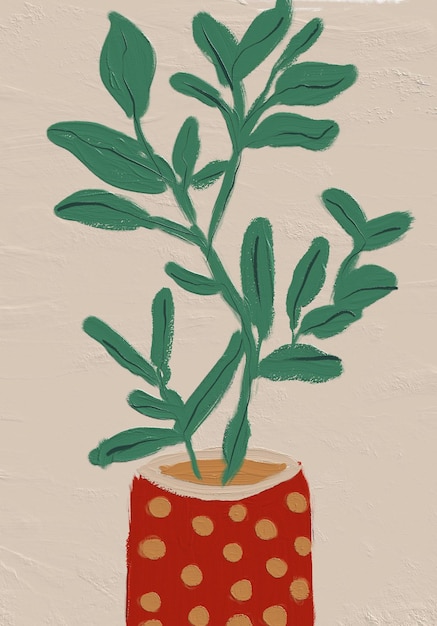 Photo painting of botanical floral shapes retro farmhouse nature painted art