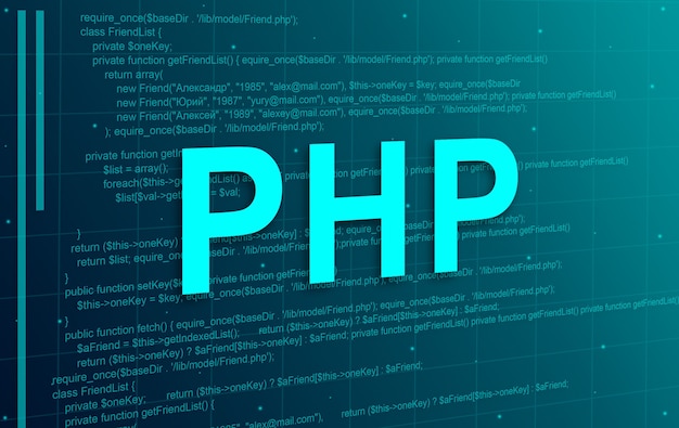 Photo php programming code abstract technology background