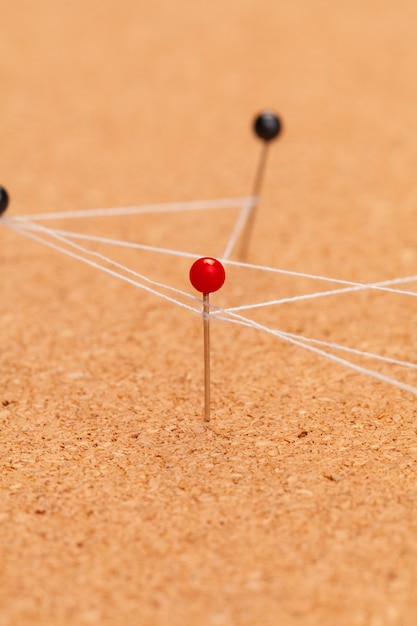 Photo pins connected creating a network