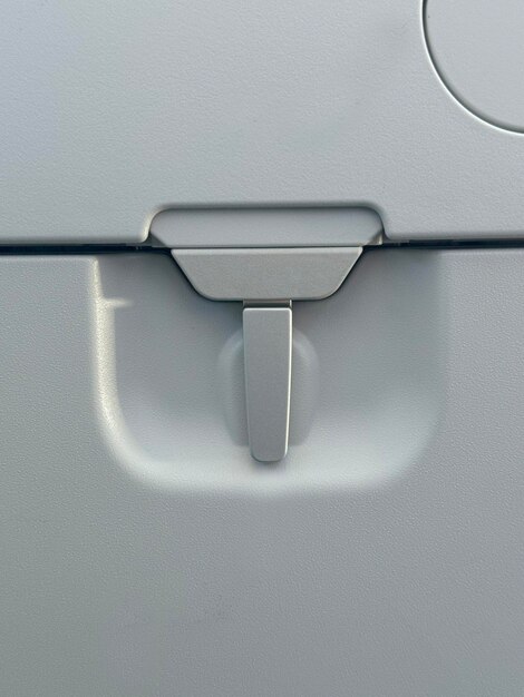 Photo plastic airplane seat table handle