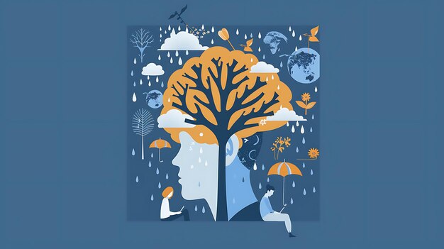 Photo a poster for a man with a tree in the background