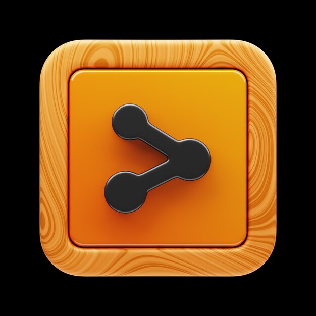 Photo premium game button share icon 3d rendering on isolated background