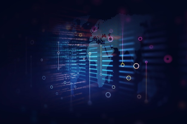 Photo programming code technologysoftware developer and computer scriptanalysing and visualizing data
