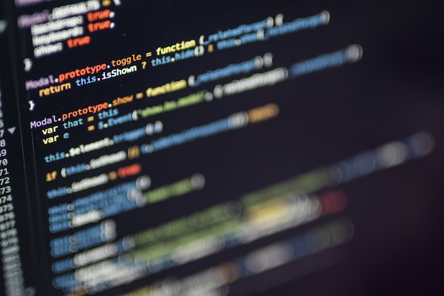 Photo programming coding with editor colorful themes