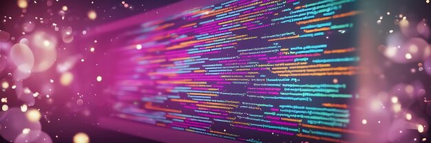 Photo programming and software development work concept of hard work of computer coding and programming