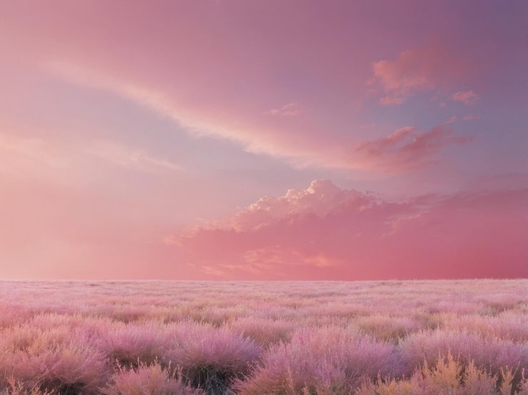 Photo a purple sky with clouds and a pink sky